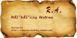 Rákóczy Andrea névjegykártya