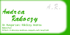 andrea rakoczy business card