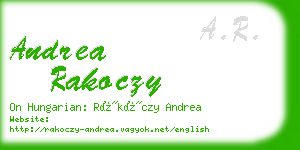 andrea rakoczy business card